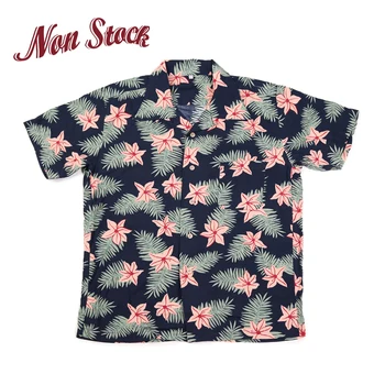 NE STOCK Vasaros Gėlių Spausdinti Havajų Marškinėliai Atostogų Rockabilly Trumpas Rankovės