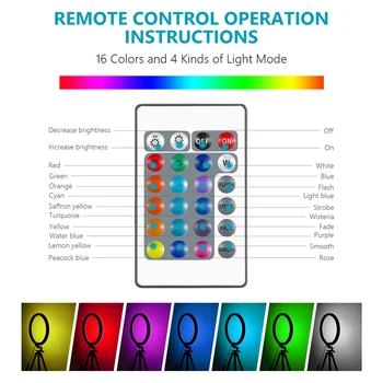 Neewer 12-colių RGB Šviesos Žiedas Selfie Šviesos Žiedas su Telefono Laikikliu, Infraraudonųjų spindulių Nuotolinio Valdymo, Pritemdomi 16 Spalvų Režimai Makiažas