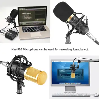 Neewer NW-800 Kondensatoriaus Mikrofonas Rinkinys - Mic, Fantominis Maitinimas,NW-35 Bumas Žirkliniai Svirtimi su Shock Mount 