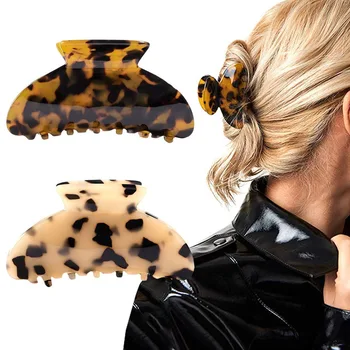 Negabaritinių Arcylic Leopard Plaukų Žnyplės Karšto Pardavimo Dideli Plastikiniai Nauji Letena Moterų Plaukų Clips Merginos plaukų segtukai Nagus, Apkabos, Plaukų Priemonė