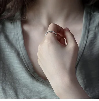 Nekilnojamojo 925 sterlingas sidabro piršto žiedai moterims taškų turas mazgų Madinga fine Jewelry Didelio Aukščio Antikvariniai Žiedai Anillos