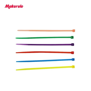 Nemokamas pristatymas 3*100mm Spalvinga nailono kabelinių ryšių kabelių vielą, kaklaraištis, Savaiminio Fiksavimo plastiko kaklaraištis zip ryšių 6 spalvų paketas