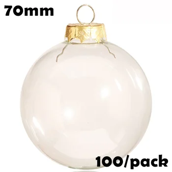 Nemokamas Pristatymas PASIDARYK pats Dažomas papuošalai Kalėdų Ornamentu 70mm Stiklo Kamuolys, 100/Pak
