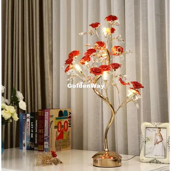 Nemokamas Pristatymas Šiuolaikinių keraminių Gėlių Stalo Lempa Kambarį Tyrimas Kristalų LED Šviesos Villa Viešbutis Vestuvių Dekoravimas LED Stalo Lempa