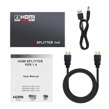 Neoteck HDMI Splitter 1-4 Iš Palaiko Visą Ultra HD 1080P 4K/2K ir 3D Rezoliucijos 1*4 HDMI Splitter Stebules Blu-Ray Grotuvas