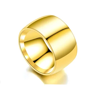 Nerūdijančio Plieno, Klasikinis Paprastas Žiedai, Moterų, Vyrų, Didmeninė bague 10mm Juoda/Aukso Spalvos Vestuvinis Žiedas Vestuvinis Papuošalų 2020 m.