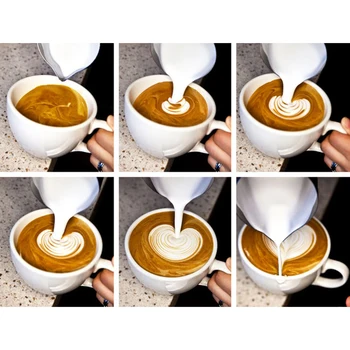 Nerūdijančio Plieno Pieno Putų Ąsotis Espresso Kavos Barista Amatų Latte, Kapučino Pieno Grietinėlės Putų Taurės Ąsotis Ąsotis Maker
