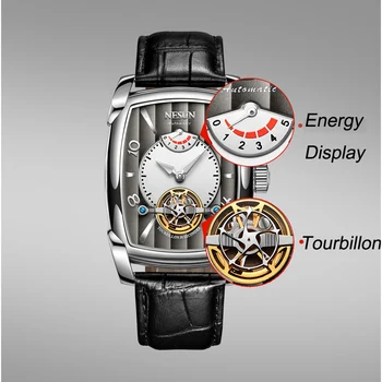 Nesun Tourbillion Automatinis Mechaninis laikrodis Skeleto Žiūrėti Vyrų Prabangos Prekės vyriški Laikrodžiai Vandeniui relogio masculino N9039-2