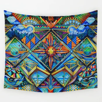 Netaisyklingos geometrinės Hipių Mandala Modelis Gobelenas abstrakčiosios tapybos Meno Sienos Kabo Gobeleno Svetainės Dekoro Amatai