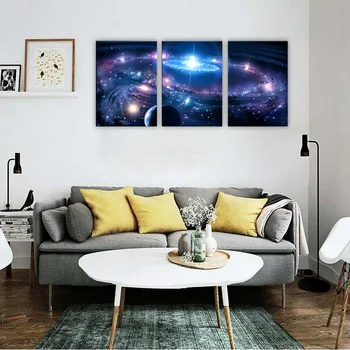 Neįrėminti 3 Gabalus drobės, paveikslai, Nuotraukos Spausdinimo Kosmoso Žvaigždėtas dangus Namų Dekoratyvinės Sienų Plakatas Kambarį Dekoro