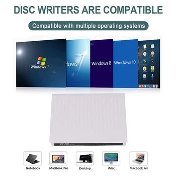 Nešiojamas Išorinis DVD Diske USB 3.0, CD/DVD+/-RW Drive/DVD Grotuvas Nešiojamas CD ROM įrašymo įrenginys Suderinamas su USB CD Manejar