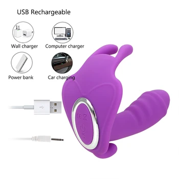 Nešiojami Drugelis Dildo Vibratorius 10 Greičio Vibracija Kelnaitės Klitorio Stimuliatorius G Spot Massager Sekso Žaislai Moterims