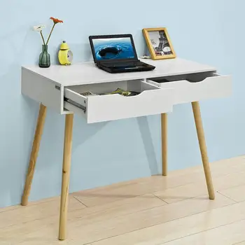 Nešiojamojo kompiuterio Stalas Baltas minimalistinis stalas Medinis Kompiuterio Stalas Portable Home Office Šiuolaikinės Paprastas rašomasis Stalas Studijų Lentelė Baldai