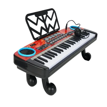 Nešiojamų 49 Klavišai Skaitmeninės Klaviatūros Elektrinis Pianinas Su Mikrofonu Muzikos Stovėti Vaikams Vaikui Žaislinius Muzikos Instrumentus Dovana Pradedantiesiems