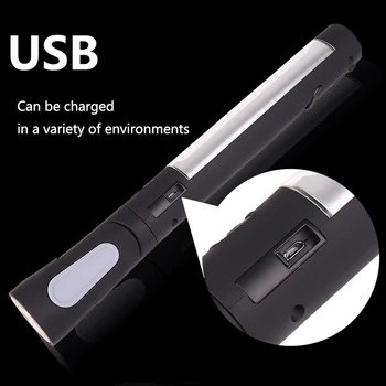 Nešiojamų Darbą Šviesos COB LED Žibintuvėlis Magnetinio Fakelas USB Įkrovimo 360 Pasukti Worklight Tikrinimo Lempa su Kablio Remontas