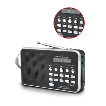 Nešiojamų Mini Am Fm Radijas Stereo Garsiakalbis Parama Sd/Tf Kortelė Su Usb(Black)