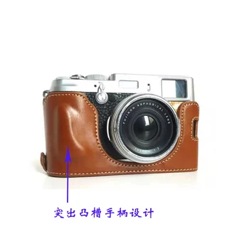 Nešiojamų PU Oda atveju Fotoaparatas maišelį, Pusė Kūno Rinkinys, skirtas Fuji Fujifilm X100F Padengti Priedai
