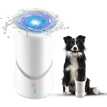 Nešiojamų Šuns Leteną Švaresnis Taurės 360 ° Minkšto Silikono Pėdų Plovimo One-Click Cleaner Elektros USB Įkrovimo Lauko