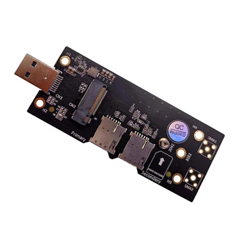 NGFF M. 2 USB 3.0 Adapteris Plėtros Kortelę su Dviguba NANO SIM Kortelės Lizdas WLAN/LTE, 3G/4G/5G Modulio laikiklis M. 2 mygtukas B 3042/3052