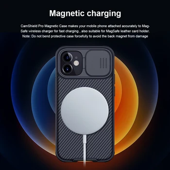 NILLKIN Magnetinio Atveju iPhone 12 Pro Max CamShield Skaidrių Kameros Apsaugoti Privatumą Galinį Dangtelį iPhone 12/iPhone 12 Pro/12mini