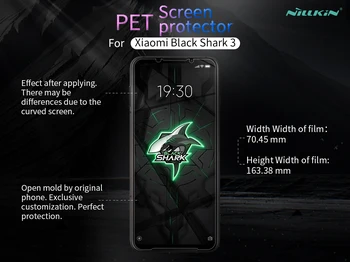 NILLKIN už Xiaomi Black Shark 3 Screen Protector, Skaidrus/Matinis Anti-pirštų atspaudų Minkštas PET Apsauginės Plėvelės Xiaomi Black Shark 3