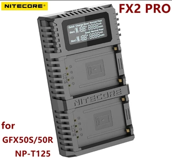 Nitecore FX2 PRO Dual Slot USB KS Kroviklis Skirtas Fujifilm GFX50S/50R Compatiple su NP-T125 Fotoaparato baterijos