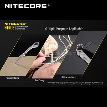 Nitecore NTK05 Itin Maža Titano Keychain EDC Peilis