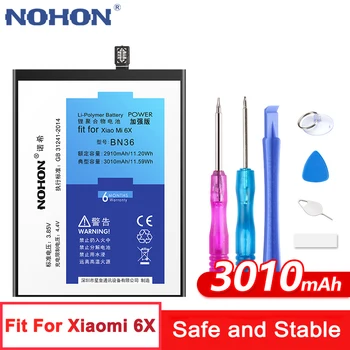 NOHON BN31 BN36 BM3A BM3B BM36 Baterija Xiaomi Mi 5X 6X 5S Mix2 Note3 Sumaišykite 2 3 Pastaba Pakeitimo Polimero Batteria + Nemokamas Įrankiai