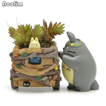 NOOLIM Kūrybos Dervos Totoro Darbalaukio Bonsai Konteinerį Mini Darbalaukio Succulents Puodą, Kūrybos Dovana, Namų Biuro Sodo Dekoro