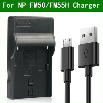 NP-FM55H FM50 Skaitmeninio Fotoaparato Baterija + USB Įkroviklis Sony DSC F707 F717 F828 DSC-R1 S30 S50 S70 S75 S85 HVR-A1U DSLR-A100