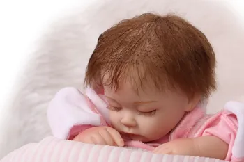NPK 40cm silikono reborn baby doll žaislas žaisti namuose prieš miegą, žaislas vaikams minkšto vinilo miega naujagimių mergina kūdikių lėlės