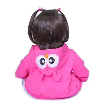 NPK 60CM baby girl lėlės Boneca Atgimsta bamblys Minkšto Silikono medžiaga įstaiga Tikroviška Bebe lėlės Reborn dviejų plaukų spalvos žaislas