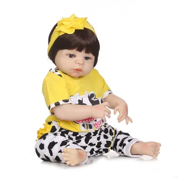 NPK Nekilnojamojo 57CM viso Kūno Silikono Mergina Atgimsta Kūdikių Lėlės Vonios Žaislas Gyvas Naujagimis Princesė Baby Doll Bonecas Bebe Atgimsta Menina