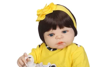 NPK Nekilnojamojo 57CM viso Kūno Silikono Mergina Atgimsta Kūdikių Lėlės Vonios Žaislas Gyvas Naujagimis Princesė Baby Doll Bonecas Bebe Atgimsta Menina