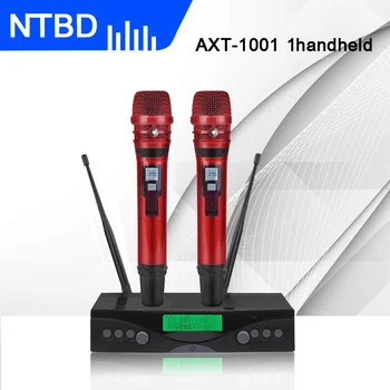 NTBD Karaoke Etapo Rezultatus Šalies Namų KTV AXT-100 UHF Belaidžio Dvigubo Mikrofono Sistema Dinaminis 2 2 Kanalas Nešiojamą Cardioid