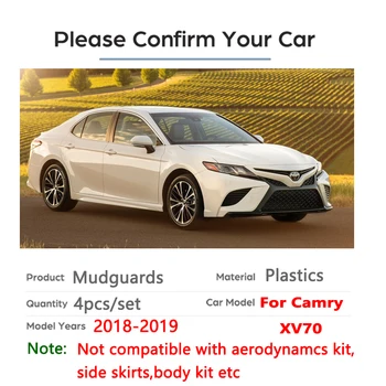 Nustatyti Suformuoti Automobilių Purvo Atvartais Toyota Camry 2018 M. 2019 M., Baz SE XSE XV70 Mudflaps Splash Apsaugai Purvo Atvartu Purvasargių Sparnas Stilius