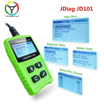 ODB2 Auto Scanner Diagnostikos Skaitytuvas JDiag JD101 savarankiška, Automobilių Diagnostika, Automobilių Universalus Jdiag 101 Variklio Kodas Reader