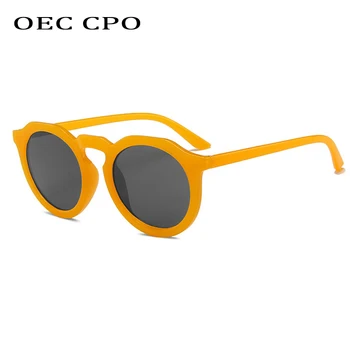 OEC CPO Derliaus Apvalūs Akiniai nuo saulės Moterims Prekės ženklo Designe Mados Oranžinė Saulės Akiniai Moterų Atspalvių UV400 Akiniai Oculos De Sol