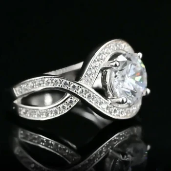 OEVAS Kietas 925 Sterling Vestuviniai Žiedai Moterims Putojantis didelių Anglies, Deimantų Vestuvinis Nuotakos Šalis Fine Jewelry Didmeninės