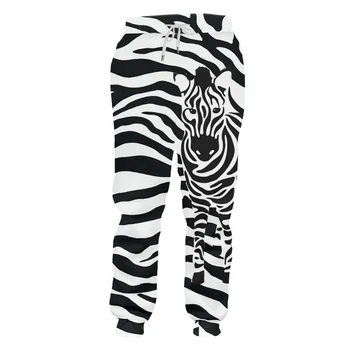 OGKB Atsitiktinis Kelnės Berniukui, Nauji Ilgi Laisvi Leopard Kelnės 3D Atspausdintas Zebra Stripes Hiphop Didelio Dydžio Costuming Unisex Žiemos Kelnių