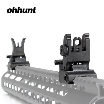 Ohhunt Taktinis Priekiniai Galiniai Žvilgsnio Nustatyti, Lankstymo Dizainas Dviguba Diafragma Polimero Paminklų Pritaikymas Picatinny Bėgiai M16 M4 AR15 Šautuvas