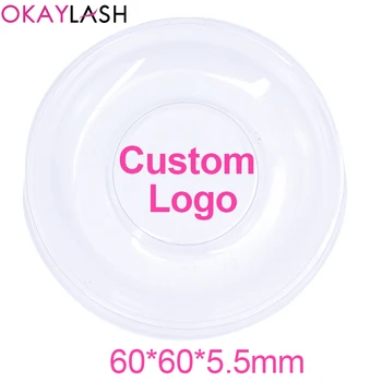 OKAYLASH Logotipą 50/100vnt Aišku, Blakstienų Padėklai Skaidrus Blakstienas Turėtojas Pakuotės Dangtelis Atveju Didmeninės