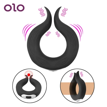 OLO 10 Dažnio Erotika Atidėti Ejakuliacija Vibratorių Vibracijos Gėjų Sekso Žaislai Vyro Varpos Žiedas Vibratorius Vyrų Skaistybės Gaidys Žiedas