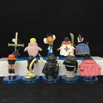 One Piece Anime Q versija 10vnt/set Shichibuumi Luffy Ace Imperatorienė Whitebeard PVC Veiksmų Skaičius, Žaislai, Lėlės