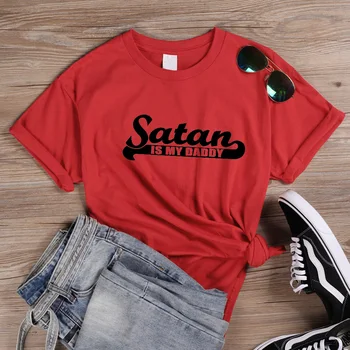 ONSEME Marškinėliai Moterims Vasaros Viršūnes, kad Šėtonas Yra Mano Sugar Daddy 
