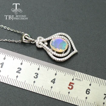 Opal pakabukas gamtos Etiopija akmuo, ovalo formos 8*10mm 925 sterlingas sidabro paprastos konstrukcijos fine jewelry gražus Kalėdų dovana