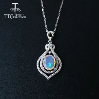 Opal pakabukas gamtos Etiopija akmuo, ovalo formos 8*10mm 925 sterlingas sidabro paprastos konstrukcijos fine jewelry gražus Kalėdų dovana