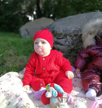 Orangemom mados mezgimo jumpsuit + kepurės mergaitėms, kūdikiams kalėdų drabužius unisex naujųjų metų dovana naujagimį berniuką romper dvyniai