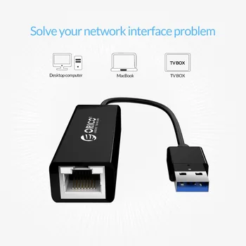 ORICO Gigabit Ethernet Adapteris Laidinio USB į RJ45 USB2.0 USB3.0 lan Tinklo plokštė 10/100/1000 Mb / Windows Mac OS nešiojamas KOMPIUTERIS
