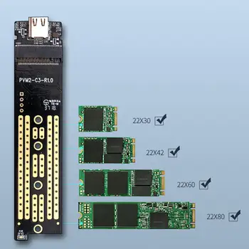 ORICO TCM2F-C3 M2 SSD Atveju NGFF M. 2 USB3.1 TIPAS-C 5Gbps Transpare Standžiojo Disko Gaubto Paramos 2TB SSD Disko Dėžutė